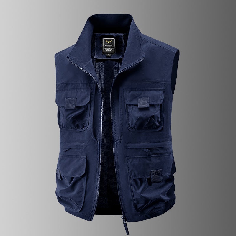 E-Commerce] Group Purchase Men'S Vest Mesh Multi-Bag Workwear Pography Fishing Reporter Outdoor - Image 1